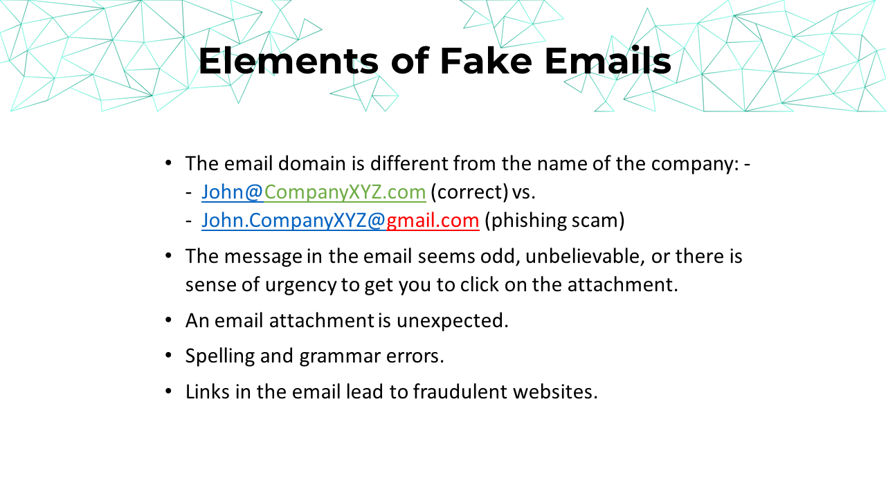 fake emails